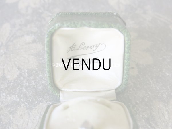 画像8: アンティーク ジュエリーボックス 金彩入り グリーン リングボックス (8)