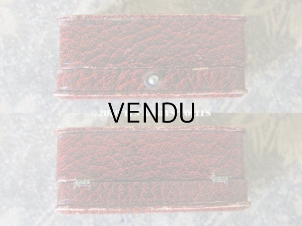 画像3: アンティーク ジュエリーボックス ピアス用 金彩入り レッド (3)