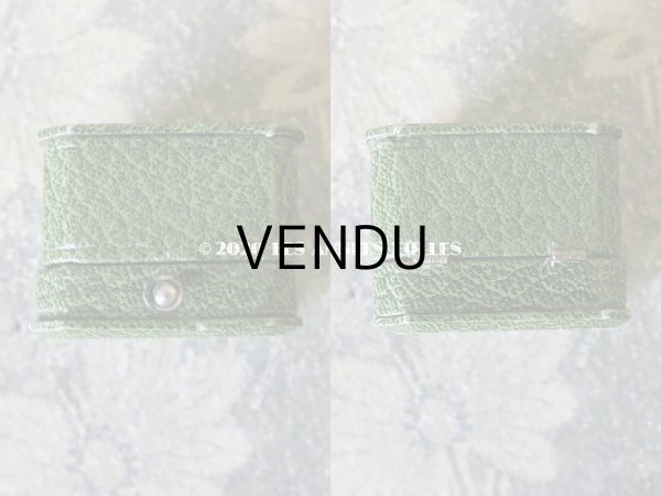 画像4: アンティーク ジュエリーボックス 金彩入り グリーン リングボックス (4)