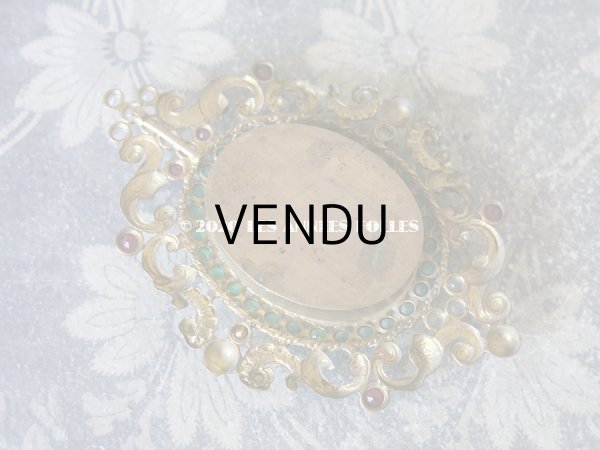 画像7: 19世紀 アンティーク ルリケール 聖遺物のペンダント クロス＆ラインストーン 聖人の遺品 (7)