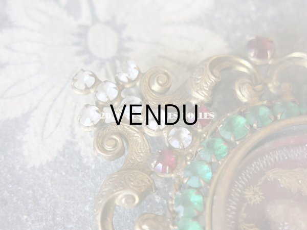 画像6: 19世紀 アンティーク ルリケール 聖遺物のペンダント クロス＆ラインストーン 聖人の遺品 (6)