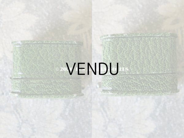 画像5: アンティーク ジュエリーボックス 金彩入り グリーン リングボックス (5)