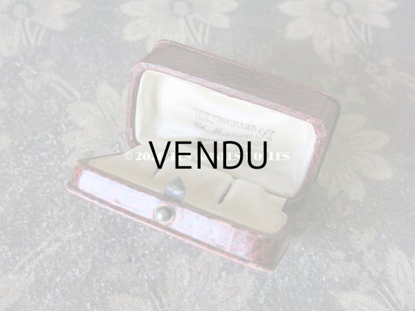 画像5: アンティーク ジュエリーボックス ピアス用 金彩入り レッド (5)