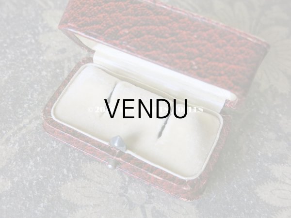 画像6: アンティーク ジュエリーボックス ピアス用 金彩入り レッド (6)