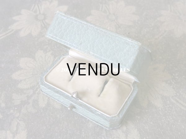 画像5: アンティーク ジュエリーボックス ピアス用 金彩入り グレイッシュブルー (5)