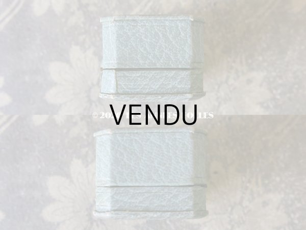 画像4: アンティーク ジュエリーボックス ピアス用 金彩入り グレイッシュブルー (4)