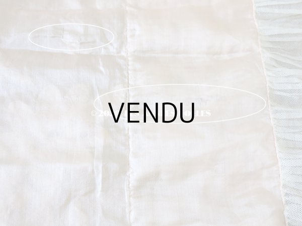 画像20: アンティーク ロココモチーフ付き ボビンレース＆ホワイトワーク レース＆シルクのベッドカバー (20)