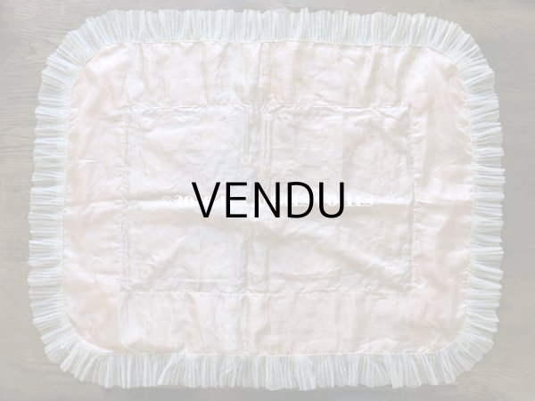 画像3: アンティーク ロココモチーフ付き ボビンレース＆ホワイトワーク レース＆シルクのベッドカバー (3)