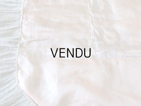 画像18: アンティーク ロココモチーフ付き ボビンレース＆ホワイトワーク レース＆シルクのベッドカバー (18)