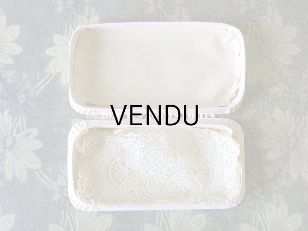 画像9: 未使用 1920年代 アンティーク  包装紙付き ドラジェのお菓子箱 淡いピンク色 バテム BAPTEME 薔薇のガーランド  (9)