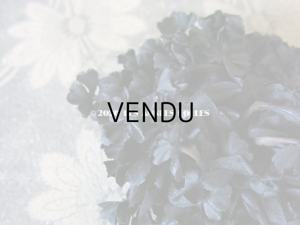 画像8: 未使用 1900年代 アンティーク 黒花のリース＆布花 5点のセット (8)