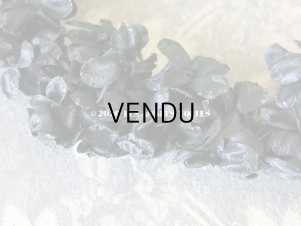 画像5: 未使用 1900年代 アンティーク 黒花のリース＆布花 5点のセット (5)