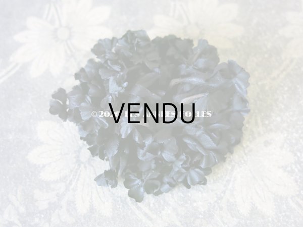 画像7: 未使用 1900年代 アンティーク 黒花のリース＆布花 5点のセット (7)