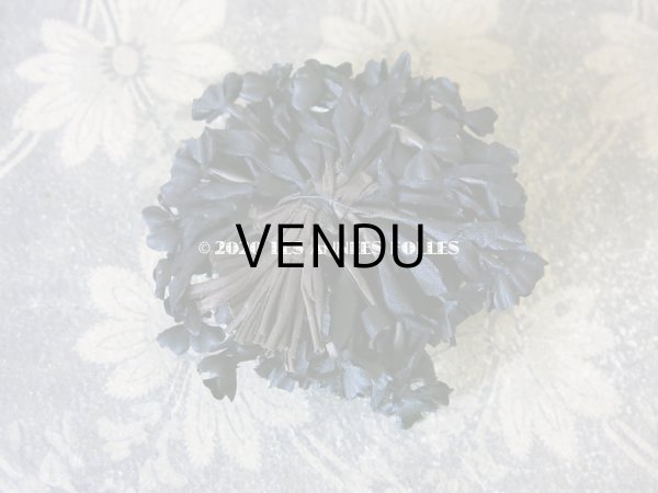 画像10: 未使用 1900年代 アンティーク 黒花のリース＆布花 5点のセット (10)