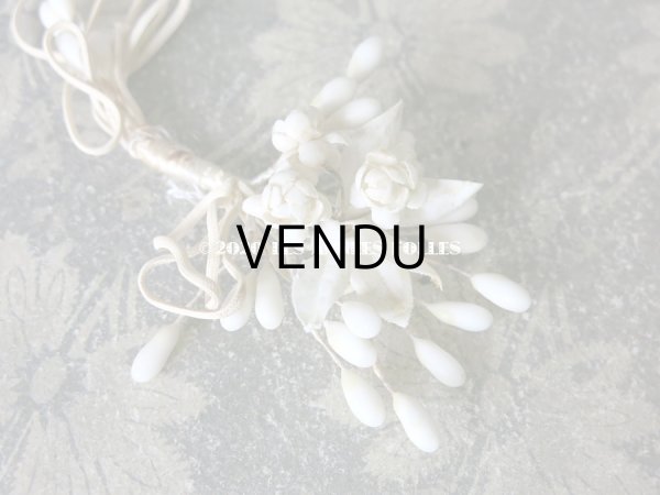 画像9: アンティーク 白薔薇のワックスフラワーのティアラ & ブートニア ウェディング 結婚式 ヘッドリース  (9)