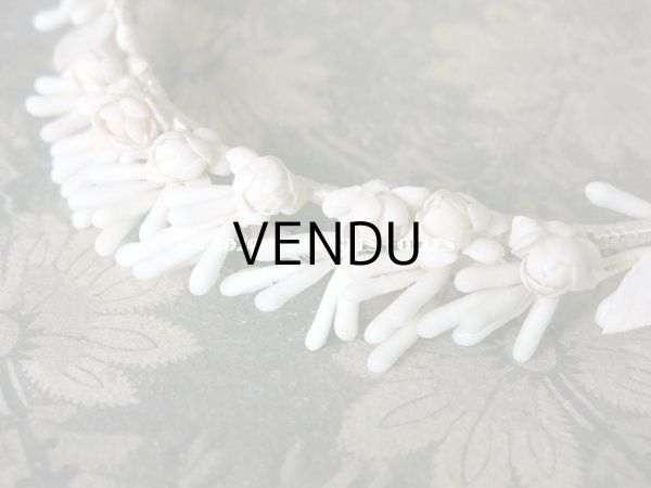 画像3: アンティーク 白薔薇のワックスフラワーのティアラ & ブートニア ウェディング 結婚式 ヘッドリース  (3)