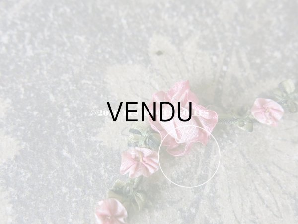 画像5: 1920年代 アンティーク シルク製 ロココトリム ピンクの薔薇 ロココリボン 103cm (5)