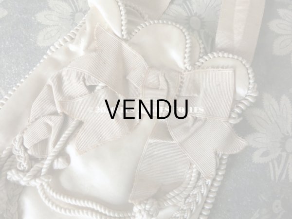 画像6: 1900年代 アンティーク シルク製 初聖体のオモニエール ピンクベージュ (6)