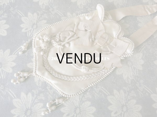 画像5: 1900年代 アンティーク シルク製 初聖体のオモニエール ピンクベージュ (5)