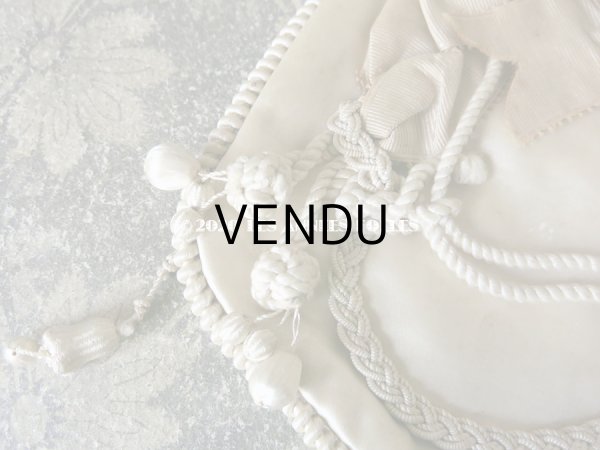 画像7: 1900年代 アンティーク シルク製 初聖体のオモニエール ピンクベージュ (7)