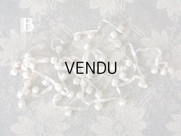 画像6: 19世紀末 アンティーク シルク製 小さなポンポン付 トリム オフホワイト (6)