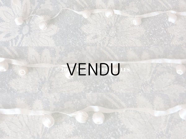 画像7: 19世紀末 アンティーク シルク製 小さなポンポン付 トリム オフホワイト (7)