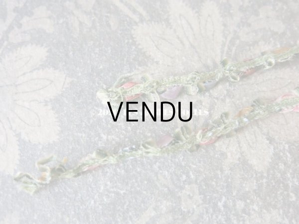 画像5: 1900年代 アンティーク シルク製 ロココトリム 5色の薔薇 ロココリボン 24cm (5)