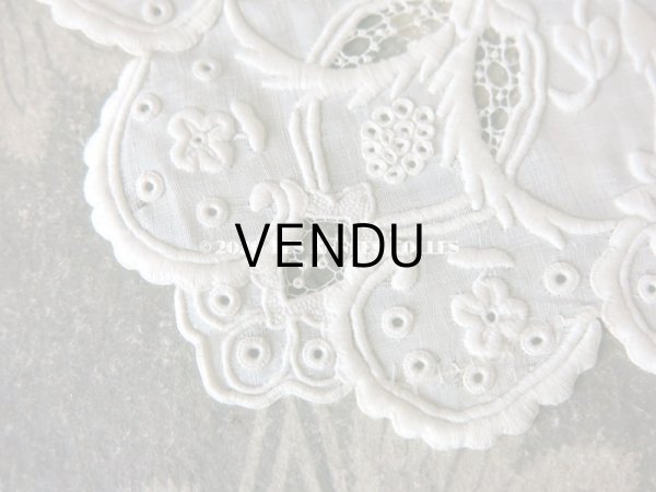 画像6: 新品同様 19世紀 アンティーク  ホワイトワークの結婚式のハンカチ モノグラム入り  (6)