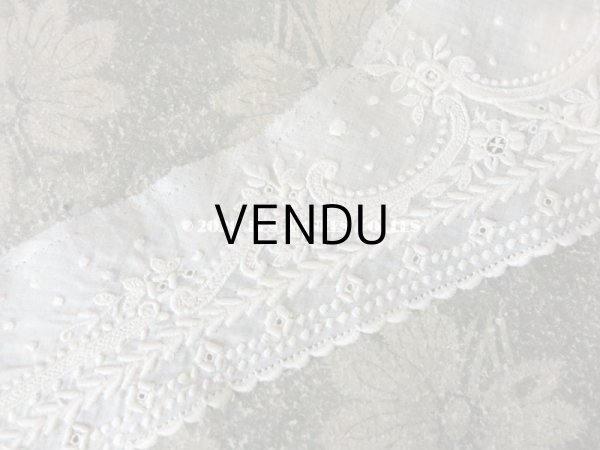 画像5: 19世紀  アンティーク ホワイトワークの付け襟  花模様 (5)