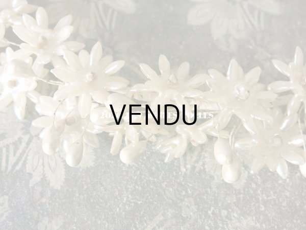 画像6: アンティーク パール加工 ワックスフラワーのティアラ ウェディング 結婚式 ヘッドリース  (6)