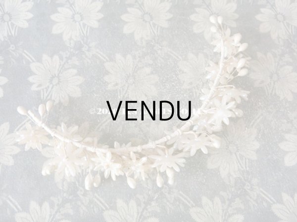 画像3: アンティーク パール加工 ワックスフラワーのティアラ ウェディング 結婚式 ヘッドリース  (3)