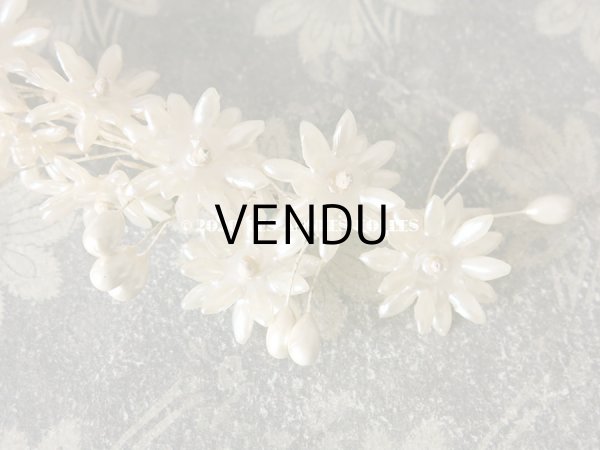 画像7: アンティーク パール加工 ワックスフラワーのティアラ ウェディング 結婚式 ヘッドリース  (7)