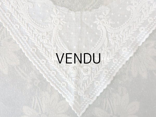 画像6: 19世紀  アンティーク ホワイトワークの付け襟  花模様 (6)