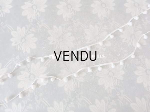 画像3: 1900年代 アンティーク アンティーク コットンクロシェ ポンポンのトリム (3)