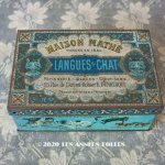 画像: 19世紀 アンティーク 子猫たち ラングドシャ メタル缶 LANGUES DE CHAT- MAISON MATHE -