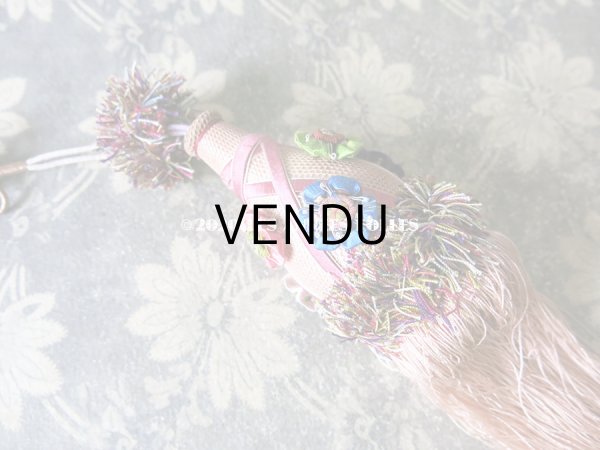 画像5: 19世紀 アンティーク シルク製 ピンクの大きなタッセル ポンポン パスマントリー  (5)