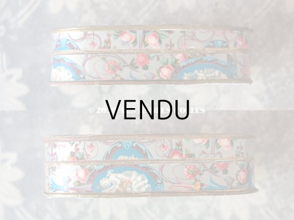 画像6: 19世紀 アンティーク お菓子箱 天使のメダイヨン＆薔薇 (6)