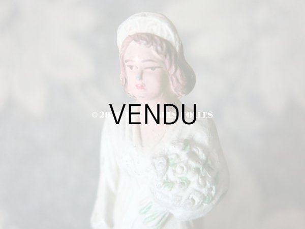 画像6: アンティーク 花嫁の石膏人形 ウェディング (6)