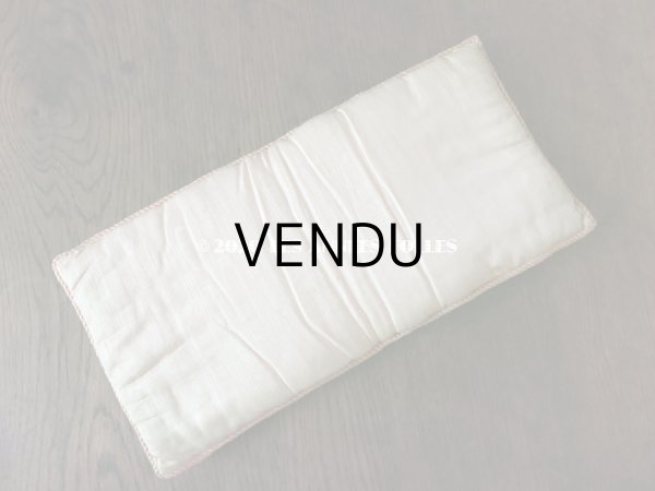 画像6: アンティーク 小さなハンキーケース ピンクの薔薇&リボンのガーランド ハンカチ用ポシェット  (6)