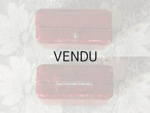 画像5: アンティーク 花模様の金彩入り ジュエリーボックス グレナディンレッド (5)