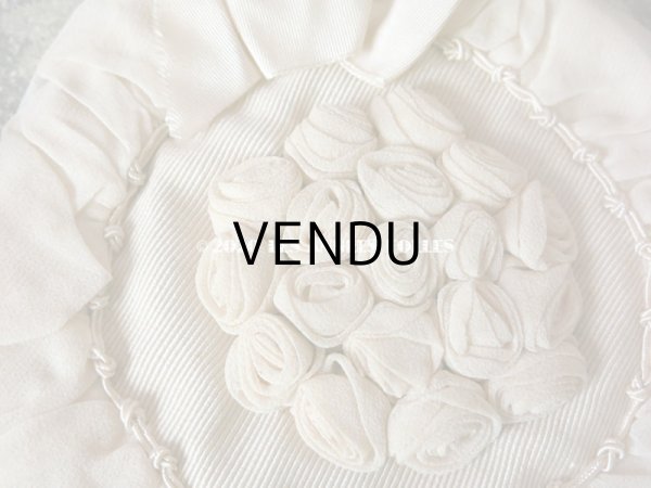 画像3: アンティーク 初聖体のオモニエール ピンクベージュ 薔薇＆リボン (3)