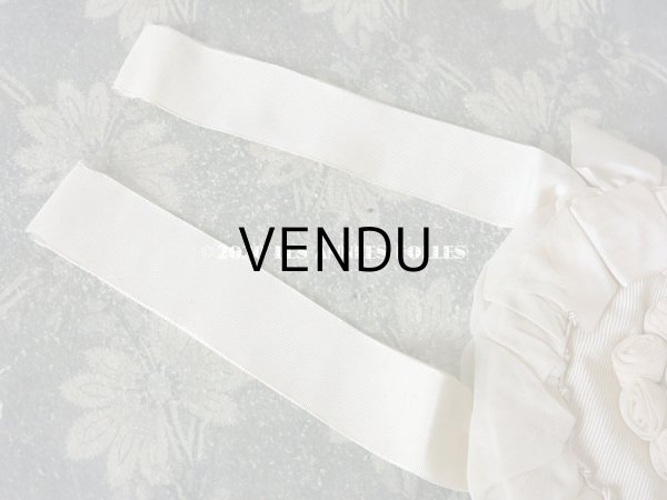 画像6: アンティーク 初聖体のオモニエール ピンクベージュ 薔薇＆リボン (6)