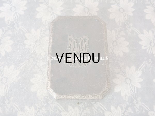 画像4: 19世紀 アンティーク 大きなジュエリーボックス ピアス ＆ ブローチ & リング モノグラム 【MH】 (4)