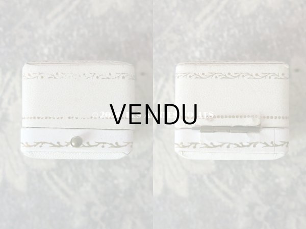 画像4: アンティーク ジュエリーボックス 金彩入り オフホワイト リングボックス (4)