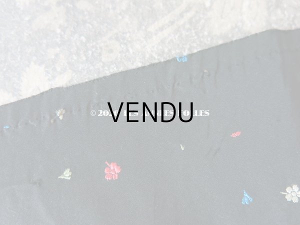 画像4: 19世紀末 アンティーク  シルク製 ファブリック 小さな花の刺繍入り 12×230cm (4)