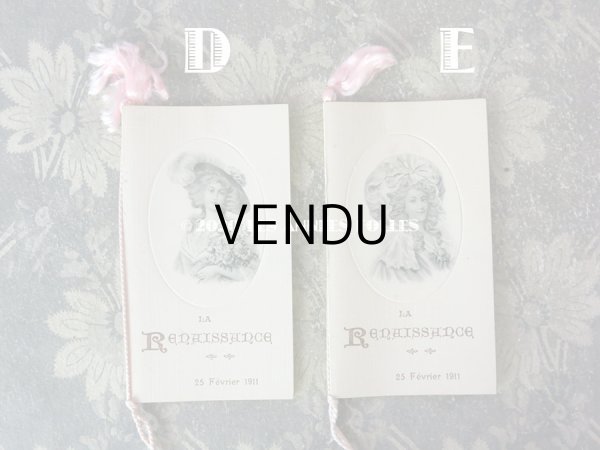 画像4: 1911年 アンティーク 舞踏会の手帳 ペンシル付 CARNET DE BAL カルネ・ド・バル (4)