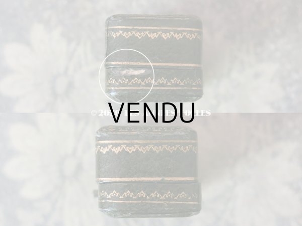 画像12: アンティーク ジュエリーボックス 金彩入り グリーン エパングル (12)