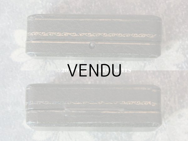 画像4: アンティーク ジュエリーボックス 金彩入り グリーン エパングル (4)