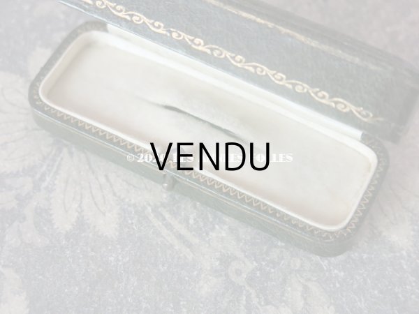 画像7: アンティーク ジュエリーボックス 金彩入り グリーン エパングル (7)