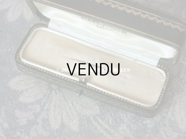 画像14: アンティーク ジュエリーボックス 金彩入り グリーン エパングル (14)